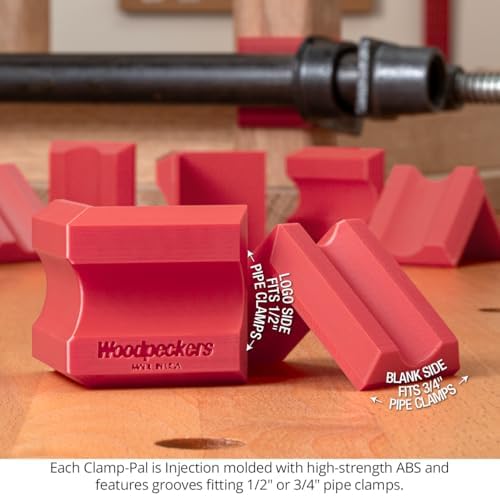 Woodpeckers Clamp Pals, 12 Pack, Woodworking Clamp Pads, Prevent Stains & Dents, Universal Fit for Bar Clamps & Pipe Clamps