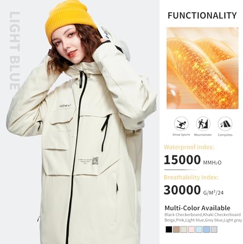 Womens Snowboard Jacket Baggy Ski Coat Snow with Hood