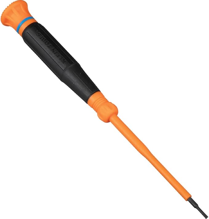 Klein Tools 6273INS Insulated Precision Screwdriver, 1/16-Inch Mini Electrician Screwdriver, 1000-Volt Cushion Grip Handle