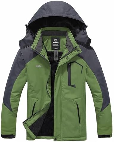 wantdo Men's Softshell Waterproof Polar Fleece Breathable Climbing Ski Coat