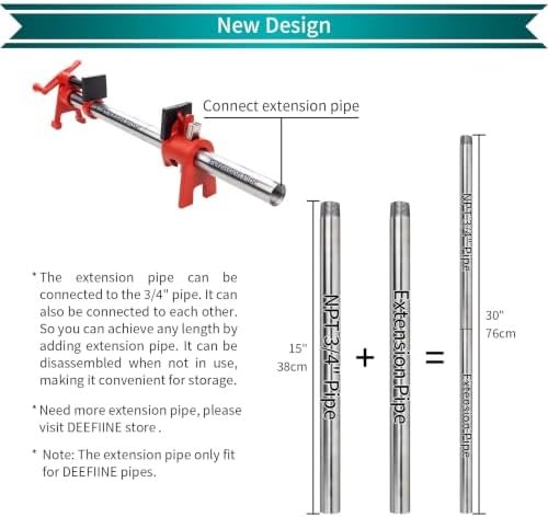 2-Pack 24 Inch Pipe Style Bar Clamps for Woodworking Gluing
