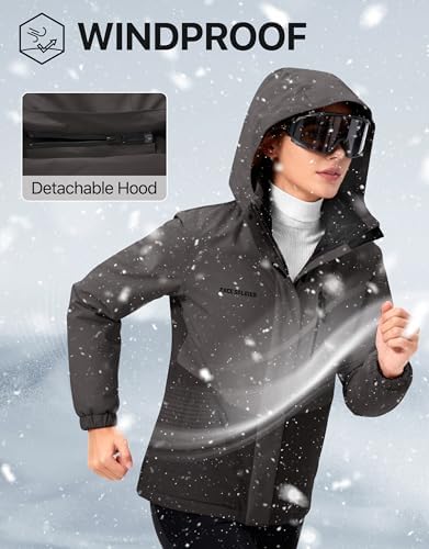 FREE SOLDIER Women's Winter Ski Jacket Fleece Lined Coat
