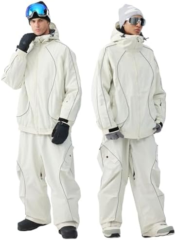 GSOU SNOW Ski Jacket Womens Men Baggy Snowboard Jacket 20K Waterproof
