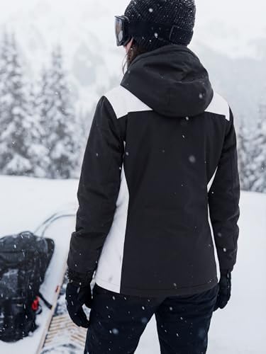 FREE SOLDIER Women's Waterproof Ski Snow Jacket Warm Fleece Lined Winter Rain Jacket with Hood Fully Taped Seams