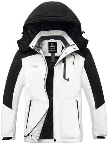 wantdo Men's Softshell Waterproof Polar Fleece Breathable Climbing Ski Coat