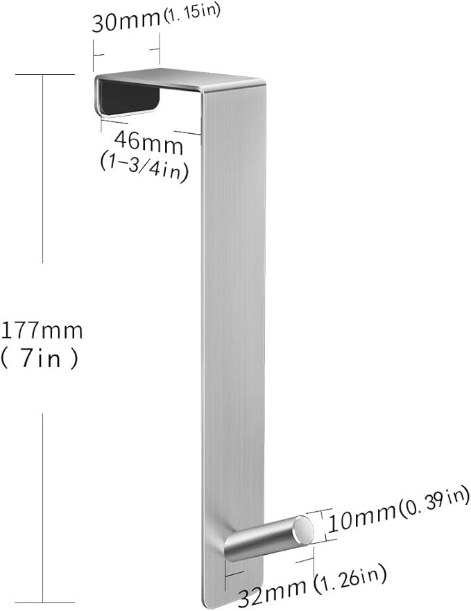 ARTOYS ドア掛けフック（4個パック） - 厚さ4.4cmまでのドアに対応 - 高耐久304ステンレススチール製 - フック1個あたり22kg耐荷重 - シルバー - オフィス、寝室用シングルドアフック