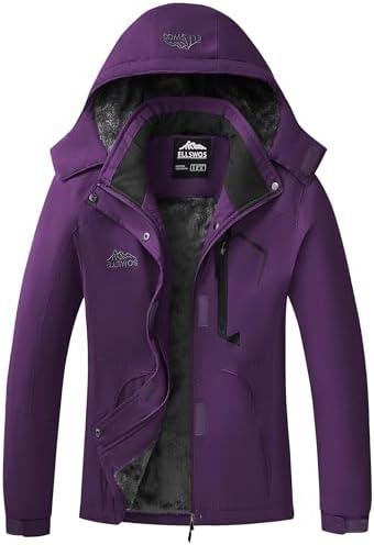 ELLSWOS Womens Winter Coats Waterproof Ski Jacket Warm Snow Raincoat