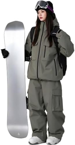 Women's Snow Snowboard Suits Insulated Snowsuits Baggy Ski Jacket and Pants