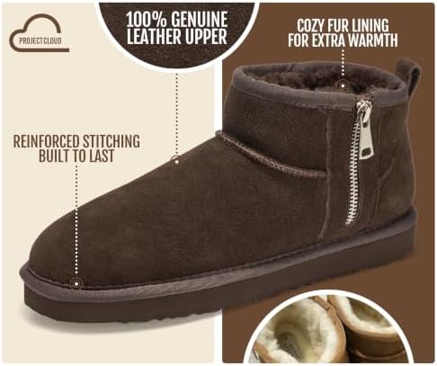 Project Cloud 100% Genuine Leather Womens Boots Ankle Boots for Women Shoes