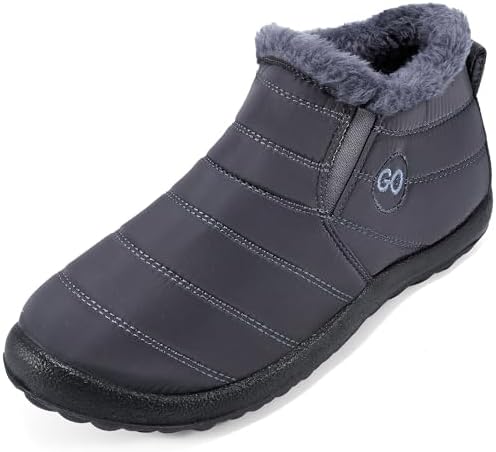 HARENCE Snow Boots for Women Winter Boot with Comfortable Warm Fur Lined Ankle Booties Outdoor Slip On Waterproof Short Boots
