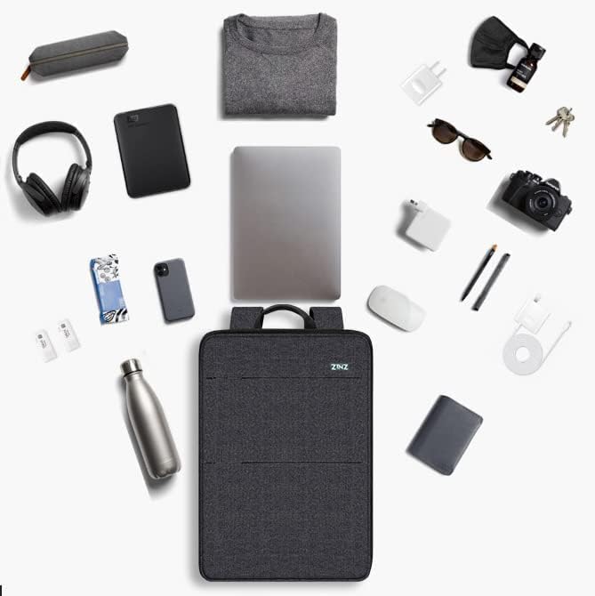 ZINZ Slim & Expandable Laptop Backpack 15 15.6 16 Inch Sleeve, Spill-Resistant Notebooks Bag Case for Most 14-16 Inch MacBooks Surface-Books Dell HP Lenovo Asus Computers,B04K01