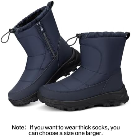 TEMOFON Winter Snow Boots for Women: Comfortable Warm Fur Lined Ankle Boot
