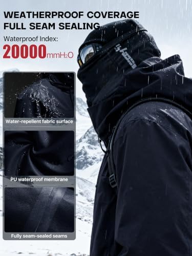 Men's Winter Waterproof Ski Snow Jacket with Hood