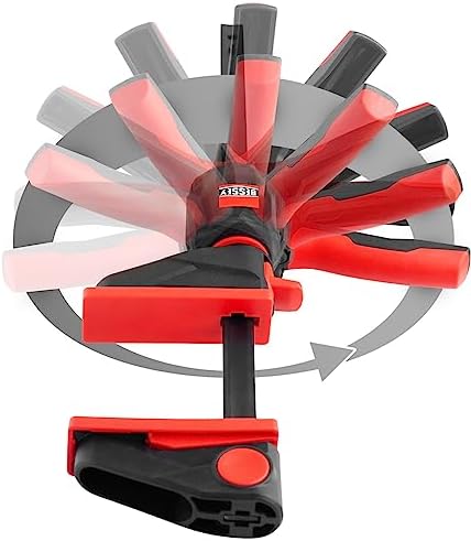 Bessey EZ360 EZ360-30 Single-Handed Clamp with Rotating Handle Clamping Width (Max.): 300 mm Projection Dimensions: 80, Black, Red