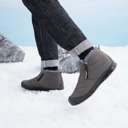 Jakcuz Women Snow Boots Water-resistant Side Zipper