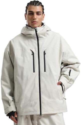 GSOU SNOW Snowboard Jacket Men Baggy Ski Jacket Waterproof Snow Coat Insulated Hooded Clothes for Winter Outdoor