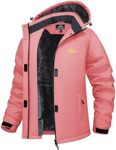 MAGCOMSEN Women's Winter Coats Waterproof Ski Snow Warm Fleece Lined Jacket
