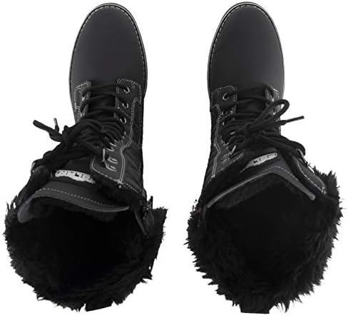 POLAR Womens Faux Fur Warm Thermal Waterproof Outdoor Walking Snow Winter Rubber Sole Calf Boots