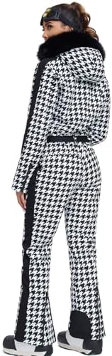 Women's Ski Suit One Piece Snowsuits Snowboard Ski Outfit Faux Fur Collar Slim Jumpsuit Jacket Insulated Windproof