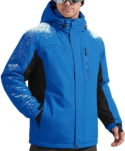 FREE SOLDIER Men's Winter Ski Snow Jacket Warm Fleece Lined Coats