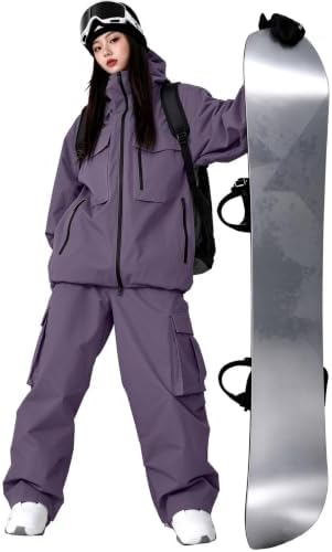 Women's Snow Snowboard Suits Insulated Snowsuits Baggy Ski Jacket and Pants