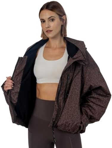 PUFFIT Women's Waterproof Ski Jacket, Fleece Lined Winter Coats windbreaker