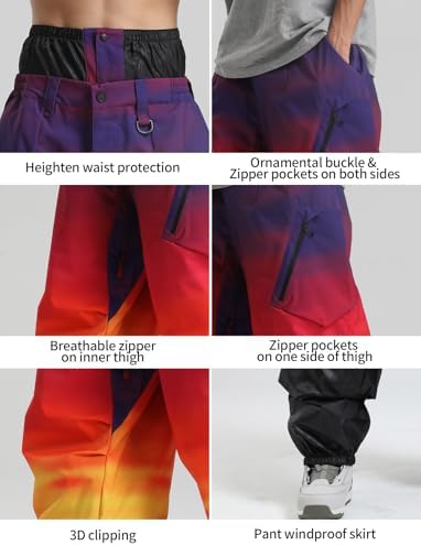 GSOU SNOW Womens Ski Jacket and Pants Set Baggy Snowboard Jacket Snow Suit