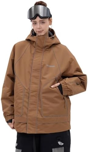 SNOWVERB Women Men Reflective Loose Fit Snow Coat Ski & Snowboard Jackets