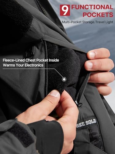 Men's Winter Waterproof Ski Snow Jacket with Hood