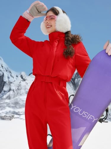 Womens Onesie Ski Suit Insulated Jumpsuit Winter Outdoor Snowsuits