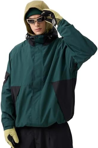 GSOU SNOW Mens Womens Baggy Snowboard Jacket Hoodie Shell 20K Waterproof
