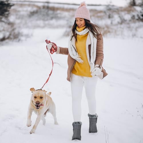 Winter Snow Boots for Women: Comfortable Warm Fur Lined Ankle Booties Non Slip Waterproof Boots for Outdoor Walking