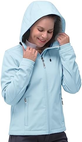 33,000ft Women's Softshell Jacket Waterproof Hooded Fleece Lined Rain Coat