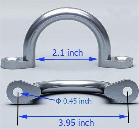 Replace Trailer Tie Loop 2" I.D. Aluminum Bolt-On Lashing Rope Tie Down Ring Horse (2 Pack)