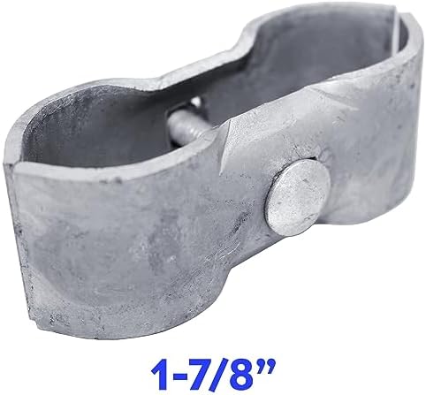 1-7/8" Galvanized Chain Link Fence Panel Clamps with Bolts & Nuts - Saddle Clamps for Dog Kennels & Temporary Fencing (8 Pack)