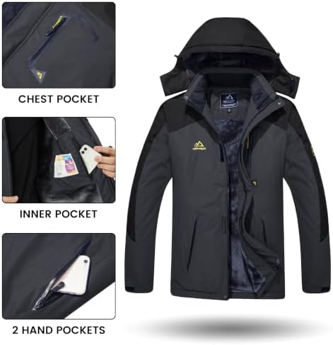 TACVASEN Men's Winter Skiing Jackets Waterproof Thermal Snowboard Coats