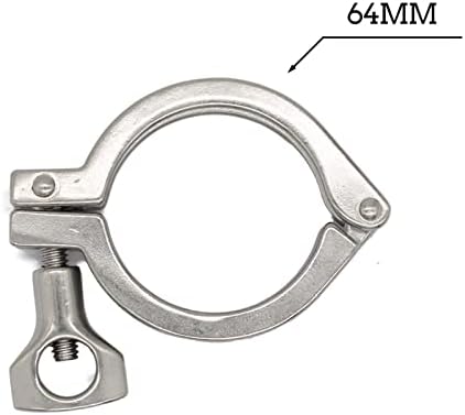 QiiMii 13MHHM Stainless Steel 304 Single Pin Heavy Duty Tri Clamp with Wing Nut for Ferrule TC 2"(2 Pack) (2 Inch)