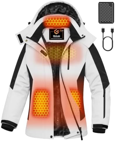 Wulcea Graphene Heated Jacket For Women 12V 18400mAh Fast Charge With Large Capacity