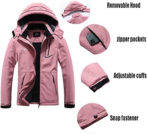 MOERDENG Women's Waterproof Warm Ski Coat Windproof Outdoor Winter Jacket