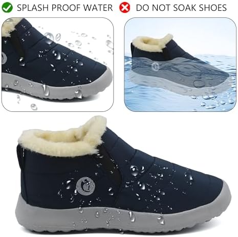 Winter Boots for Women Lightweight Comfortable Plush Waterproof Stylish Solid Color Ladies Ankle Shoes