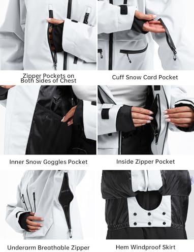 GSOU SNOW Snowboard Jacket Mens Womens Ski Jacket Baggy Snow Hoodie Coat