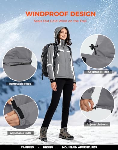 Wantdo Women's Waterproof Ski Jacket Warm Snow Winter Coat Snowboard Jacket