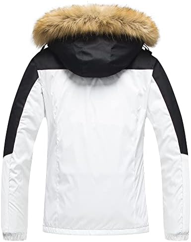 Pursky Women's Waterproof Ski Jacket Winter Snow Coats Fur Hooded Raincoat Parka