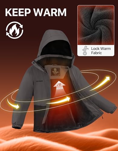 FREE SOLDIER Women's Winter Ski Jacket Fleece Lined Coat
