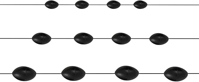 Lavie&Camus 720PCS Fishing Bobber Stopper, Oval Floats Sinker Stops, 6 in 1 Black Rubber Bobber Stops, L M S Size Float Stop Kit