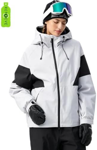 GSOU SNOW Mens Baggy Snowboard Jacket Waterproof Retro Ski Hoodie Insulated