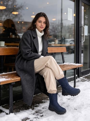 TEMOFON Winter Snow Boots for Women: Comfortable Warm Fur Lined Ankle Boot