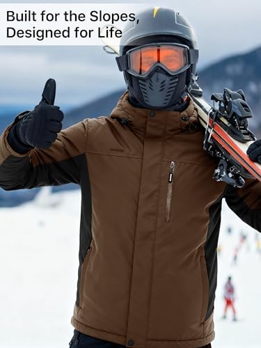 FREE SOLDIER Men's Winter Ski Snow Jacket Warm Fleece Lined Coats