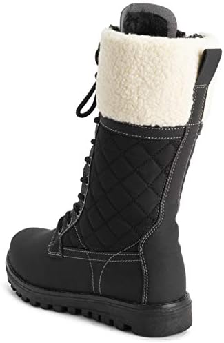 POLAR Womens Faux Fur Warm Thermal Waterproof Outdoor Walking Snow Winter Rubber Sole Calf Boots