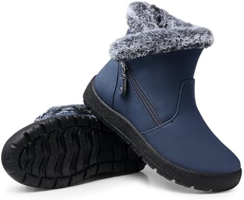 SHIBEVER Winter Snow Boots for Women: Waterproof Ankle Warm Fur Lined Boot